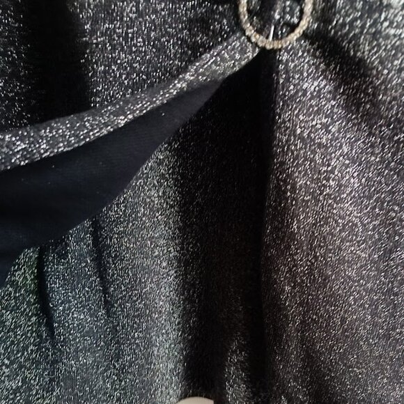 L✨Vintage Alia Sweater Black Grey Sparkly Top Blouse Closure with a Rhinestone - Picture 7 of 9